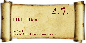 Libi Tibor névjegykártya